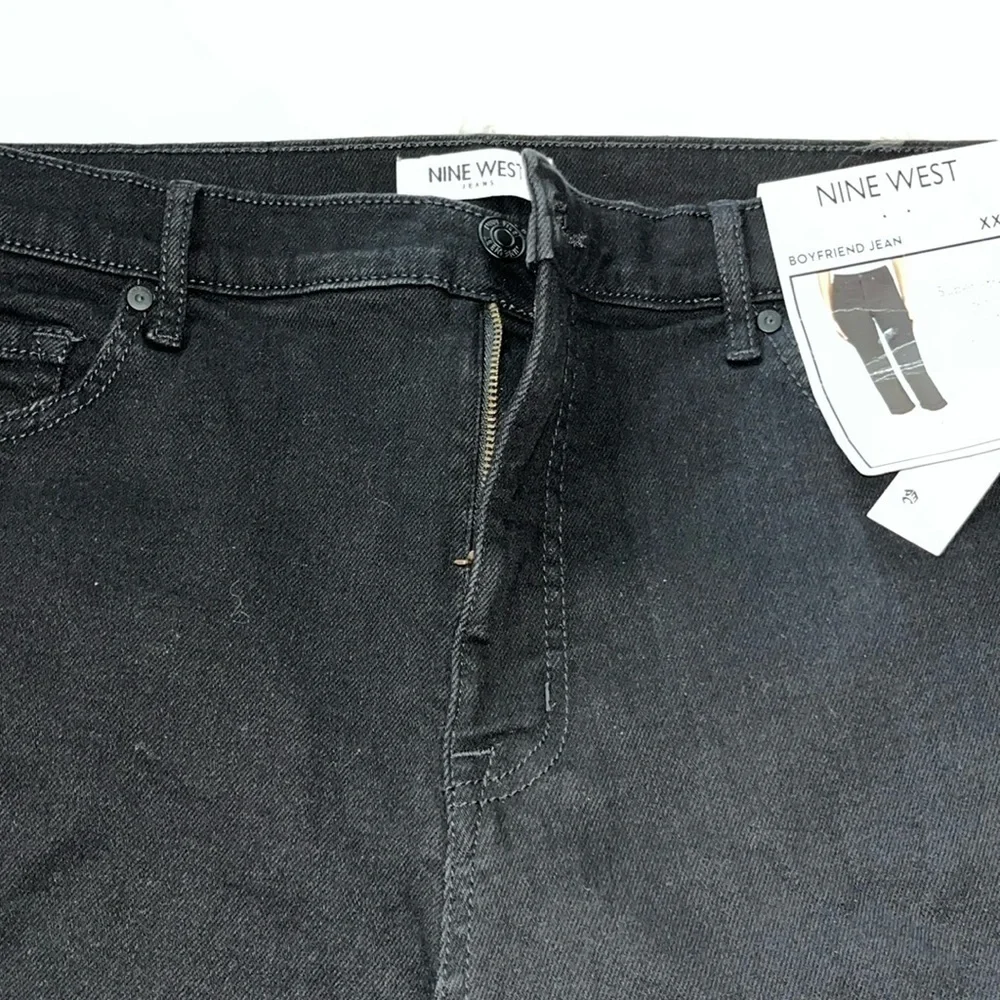 🆕 Nine West Boyfriend Jean High Rise Super Stretch Black XXL